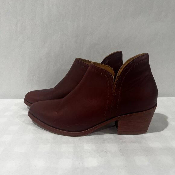 Nisolo Women's Mia Ankle Bootie Boot Leather Brown Maroon 1” Heel Size 8 US - Picture 5 of 10